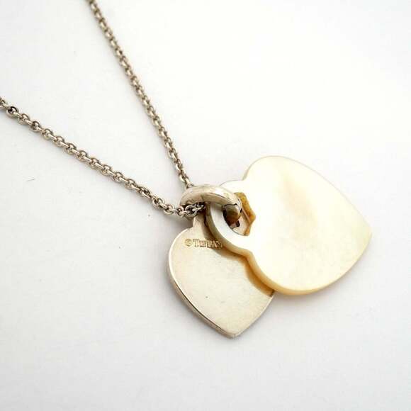 Return to Tiffany®:Double Heart Tag Pendant in Silver, Mini  TIFFANY Silver Heart Necklace